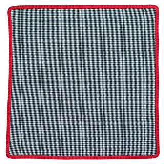 Houndstooth Mezzanotte with Red Signature Border - Sebastian Cruz Couture
