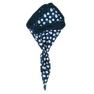 Blu Gocciolina with Navy Blue Signature Border - Sebastian Cruz Couture