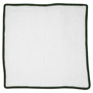White Nieve with Hunter Green Signature Borders