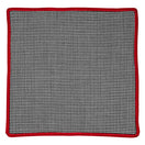 Houndstooth Cachemire with Red Signature Border - Sebastian Cruz Couture