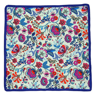 Oasis Fluorescente with Royal Blue Signature Border - Sebastian Cruz Couture