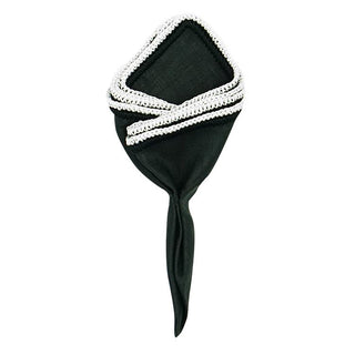 Black Raso with Aqua Flake Signature Border