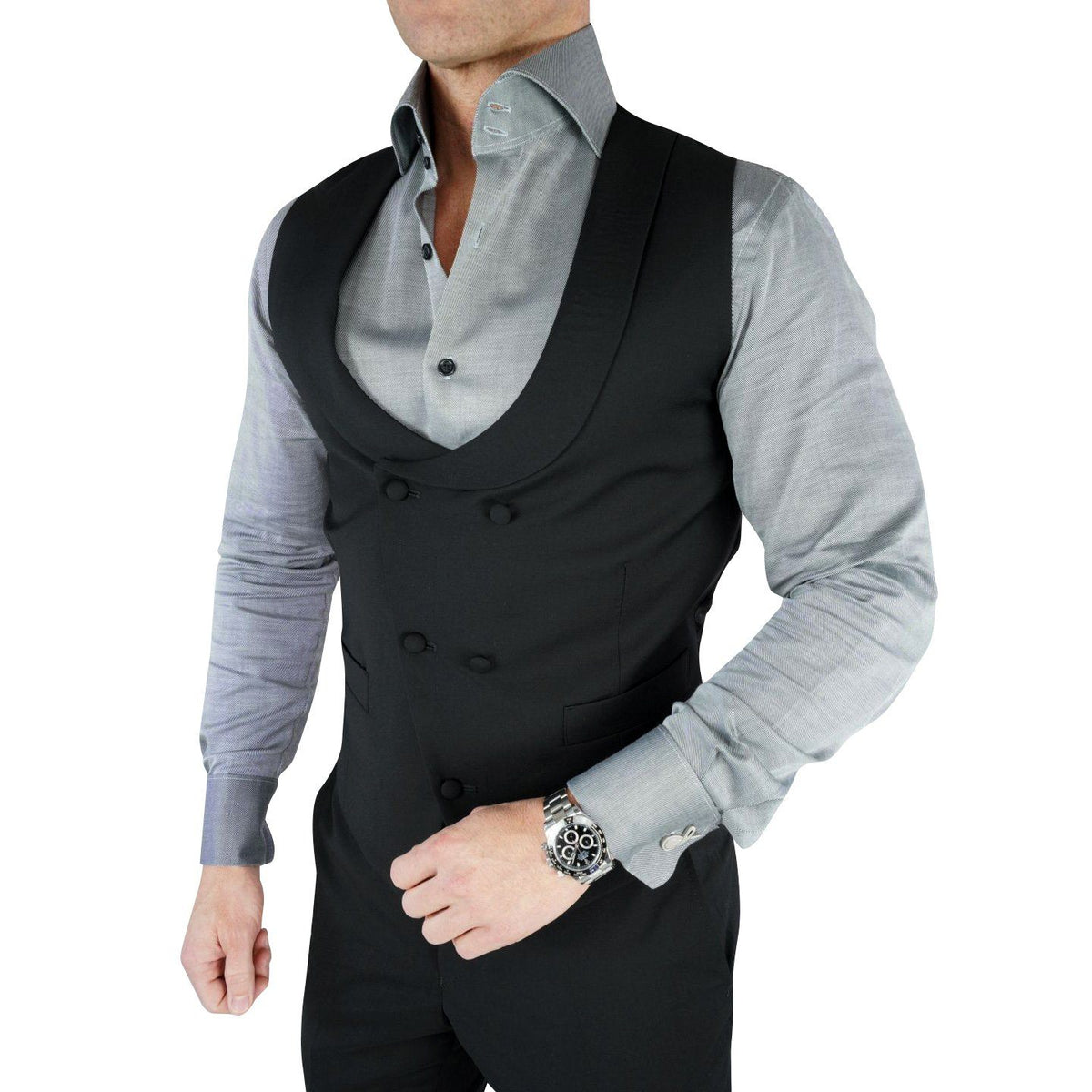 Tuxedo Low Cut Double Breasted Waistcoat LowProfile Men's Formal