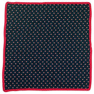 Navy Fragile with Red Signature Border - Sebastian Cruz Couture