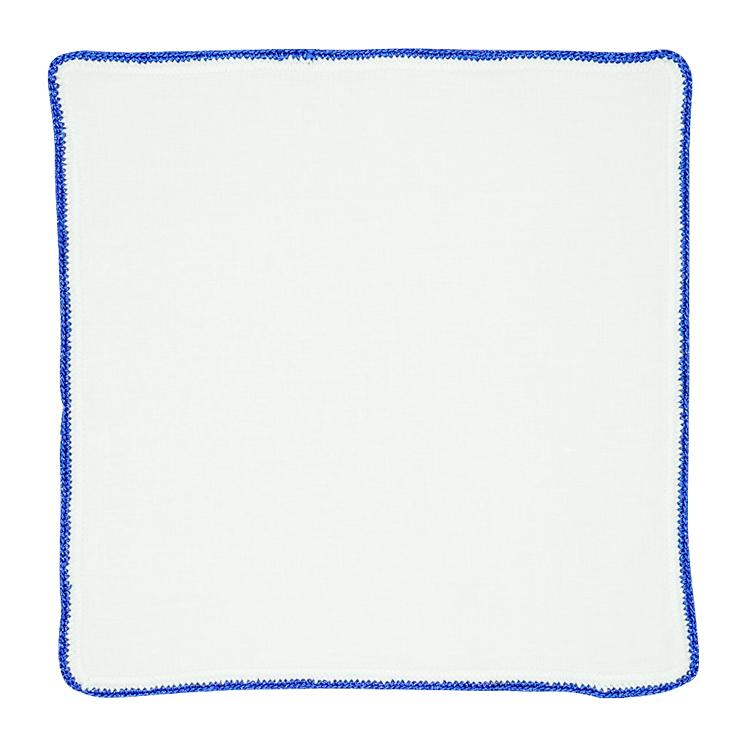 White Nieve With Royal Blue Flake Signature Border