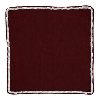 Royal Cremisi with White and Burgundy Flake Signature Borders