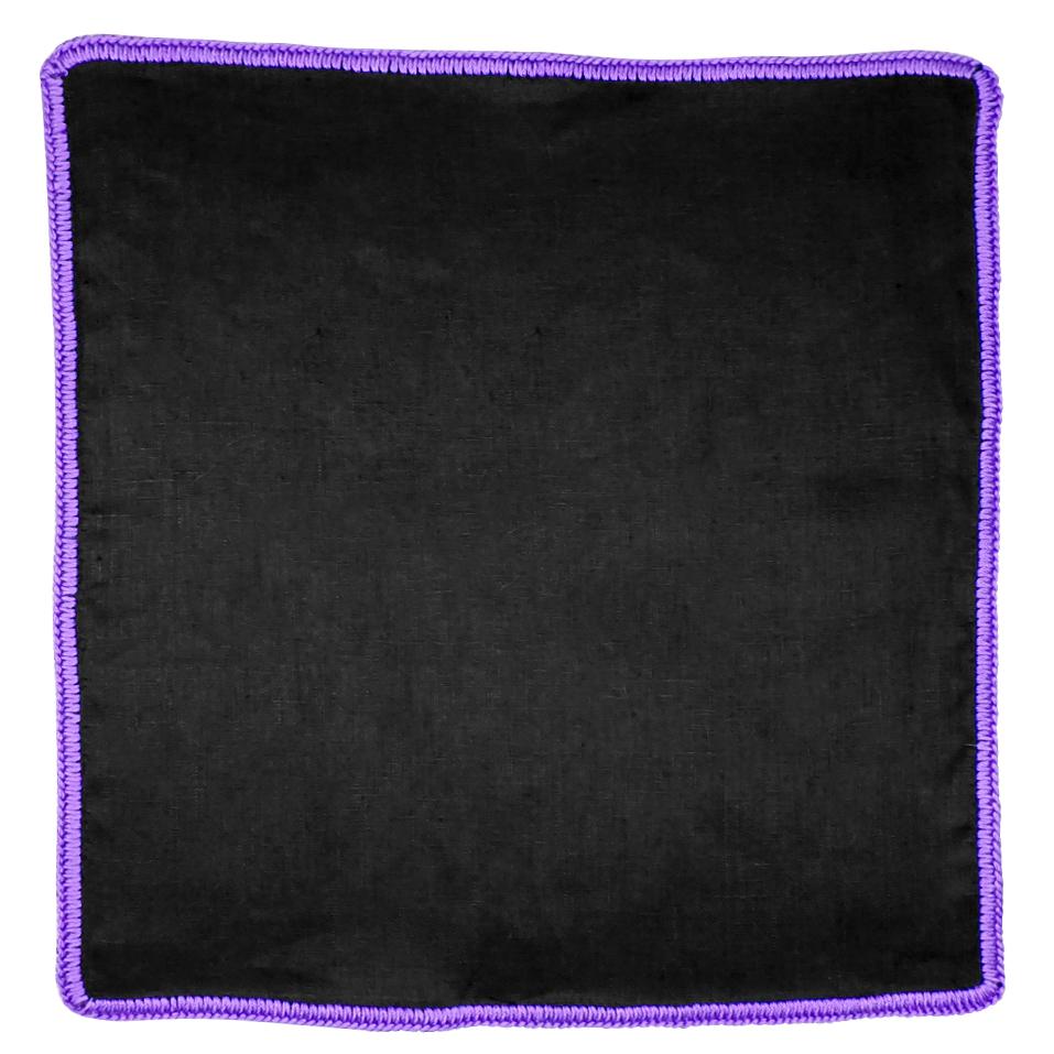 Black Raso with Purple Signature Border