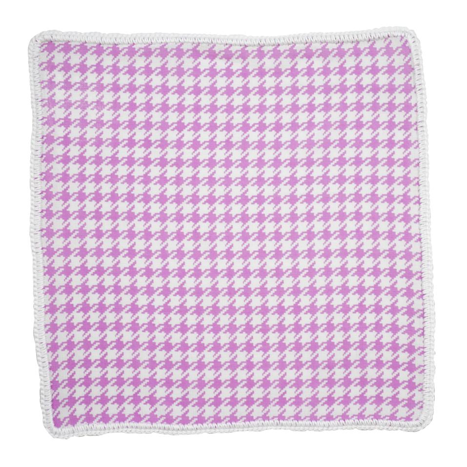 Orchid Houndstooth with White Signature Border