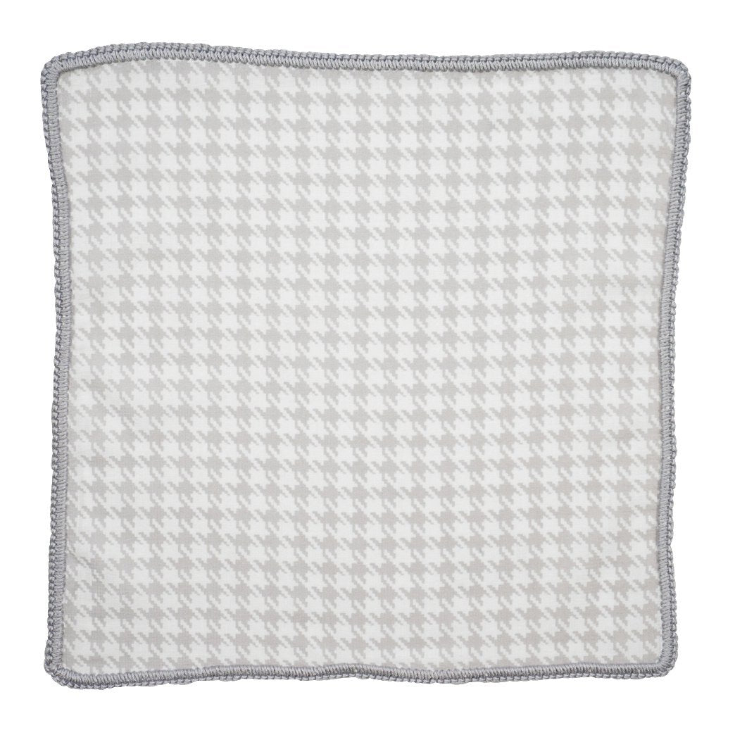 Taupe Houndstooth with Grey Signature Border