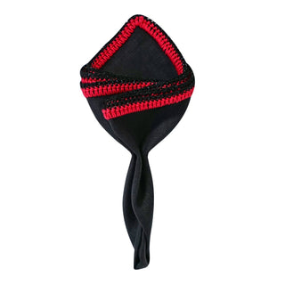 Black Raso with Red Signature Border - Sebastian Cruz Couture