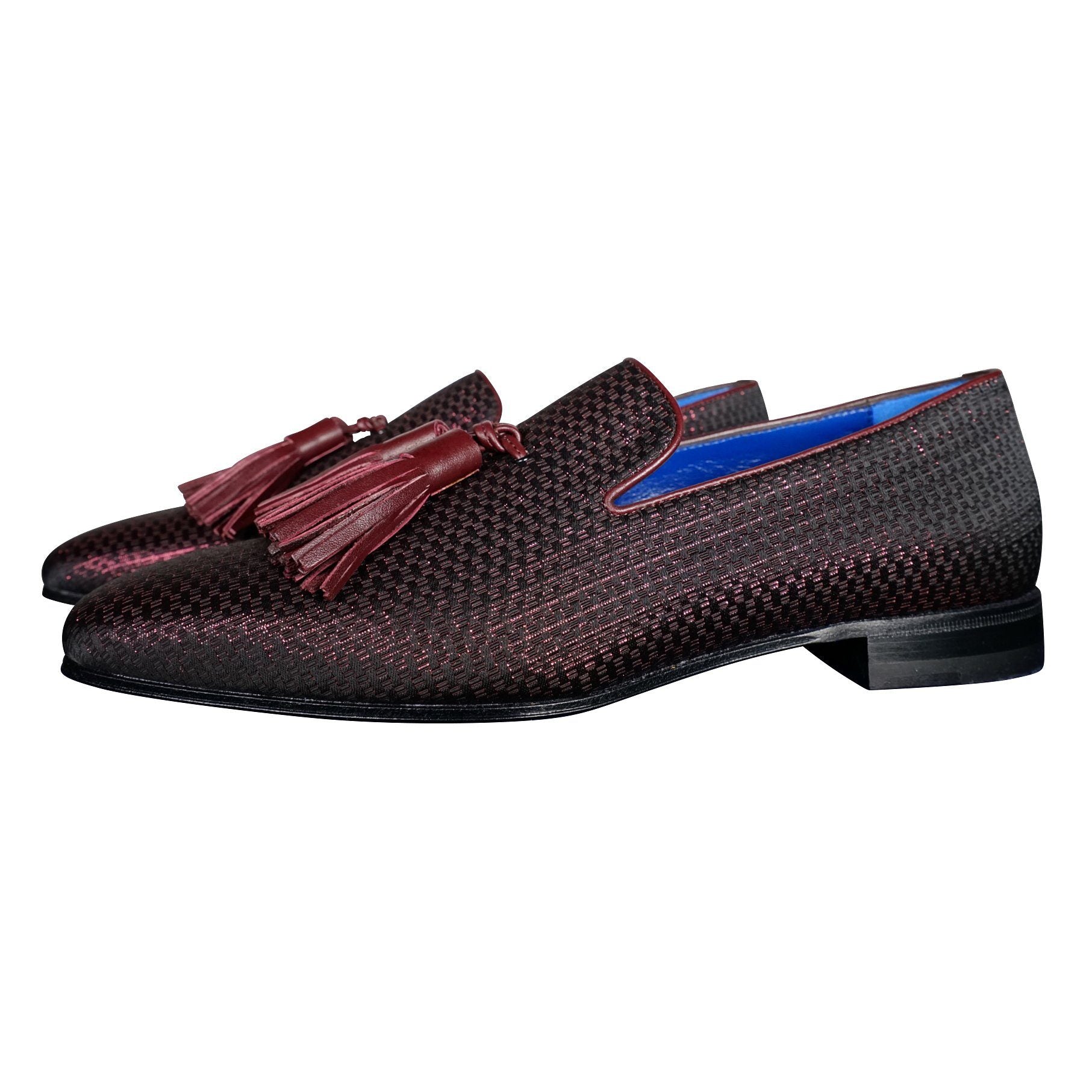 Burgundy Diamante Tassel Loafer