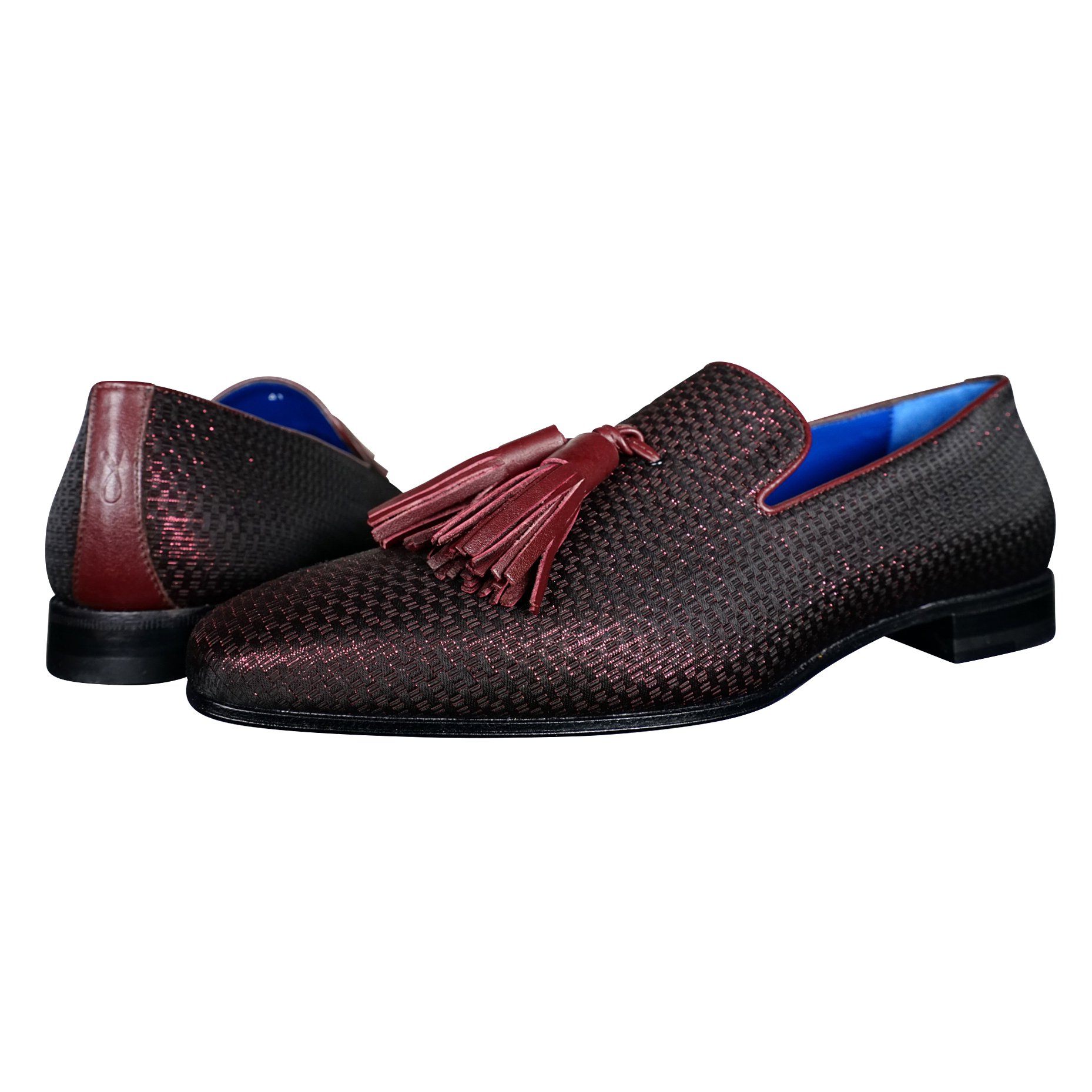 Burgundy Diamante Tassel Loafer