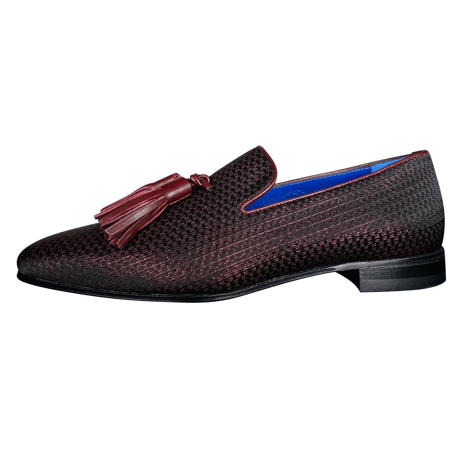 Burgundy Diamante Tassel Loafer