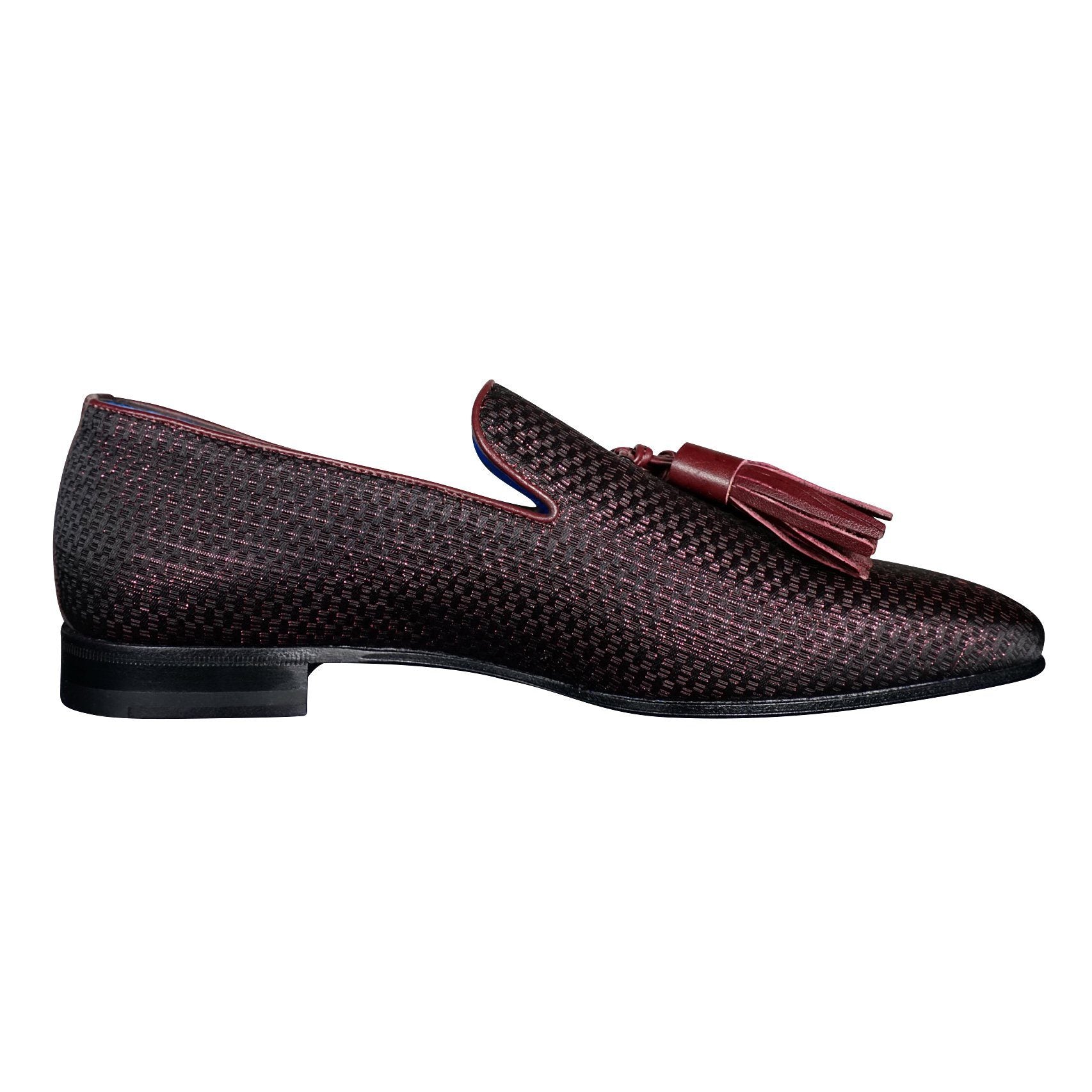 Burgundy Diamante Tassel Loafer