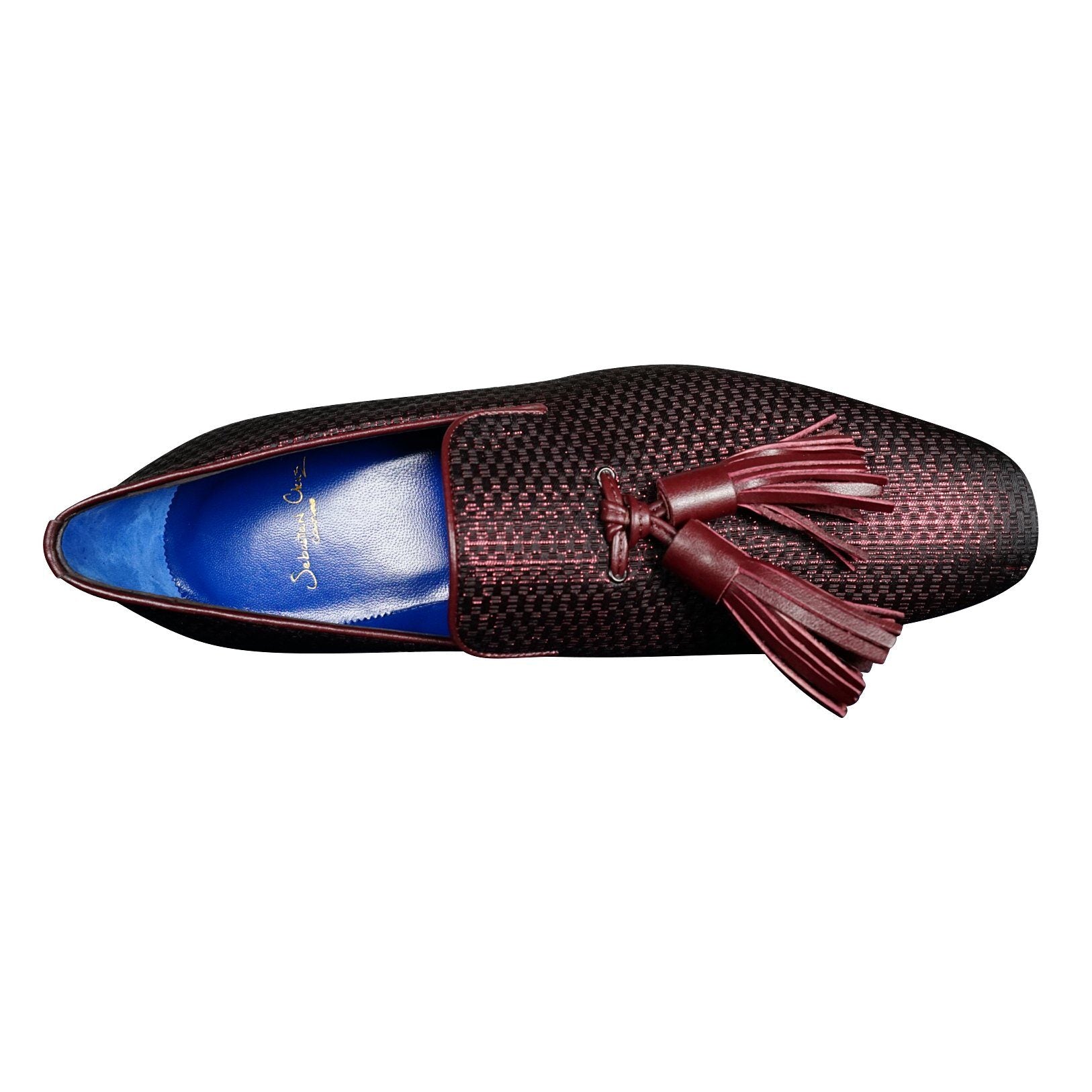 Burgundy Diamante Tassel Loafer