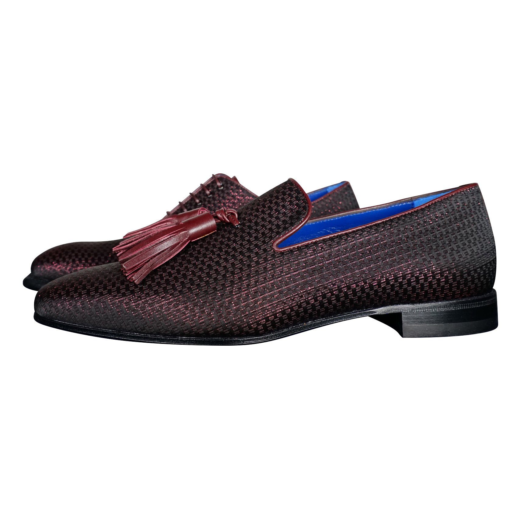 Burgundy Diamante Tassel Loafer