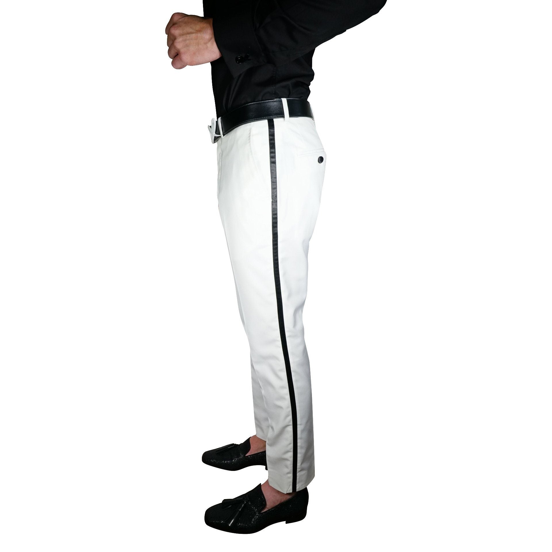 White Tuxedo Trousers