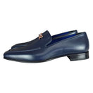 Classica Blu Mezzanotte With Rose Gold Hardware Leather Loafer