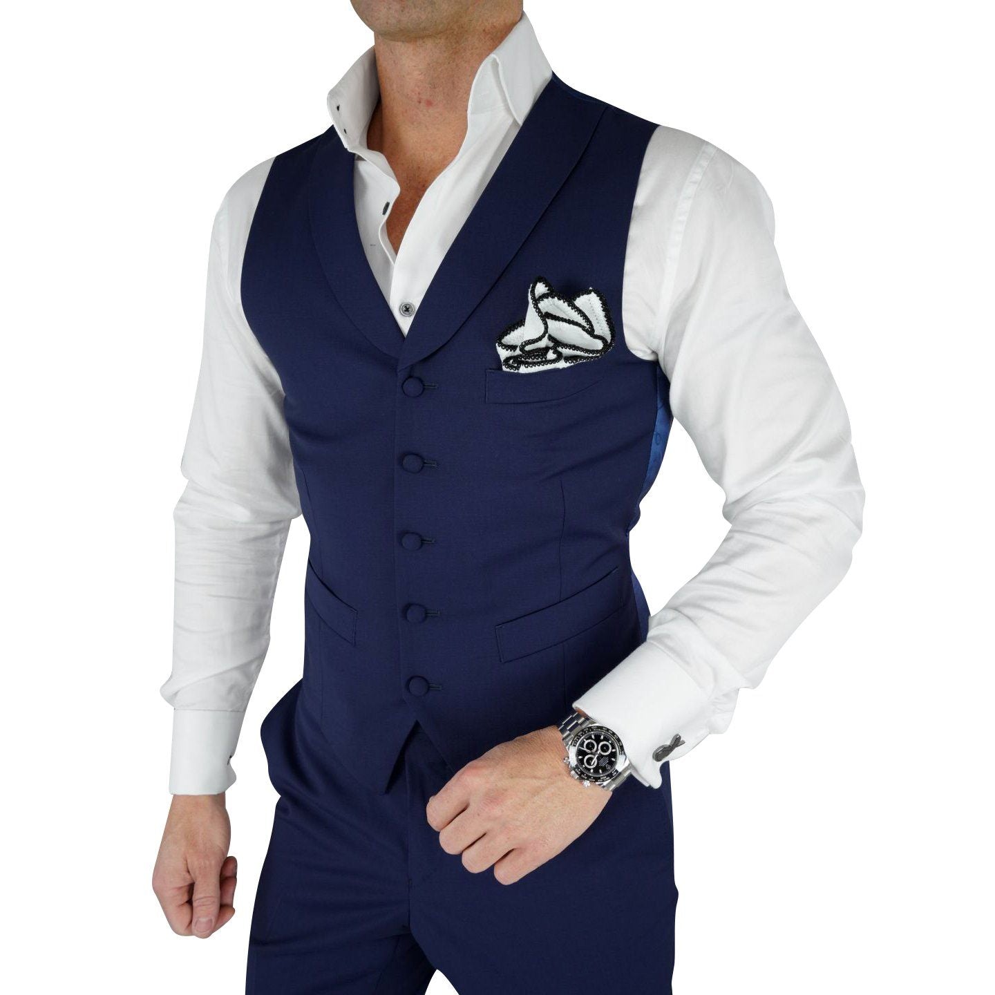 Navy Blue Ciottoli Waistcoat 44S Navy Blue Ciottoli Waistcoat 44S