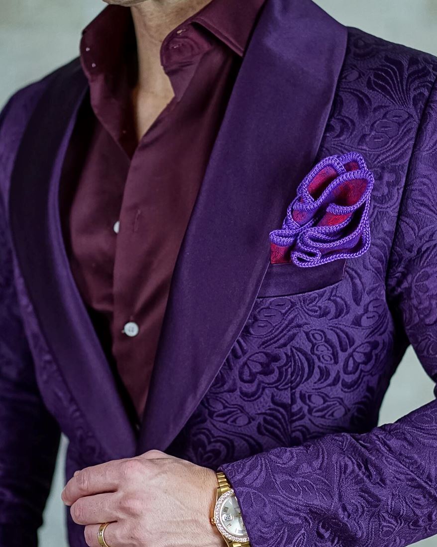 S by Sebastian Midnight Plum Paisley Dinner Jacket