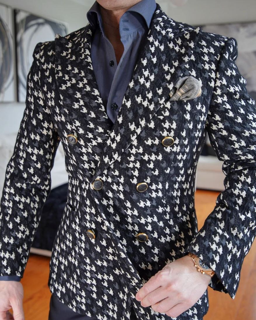 Houndstooth Lusso Double Breasted Jacket