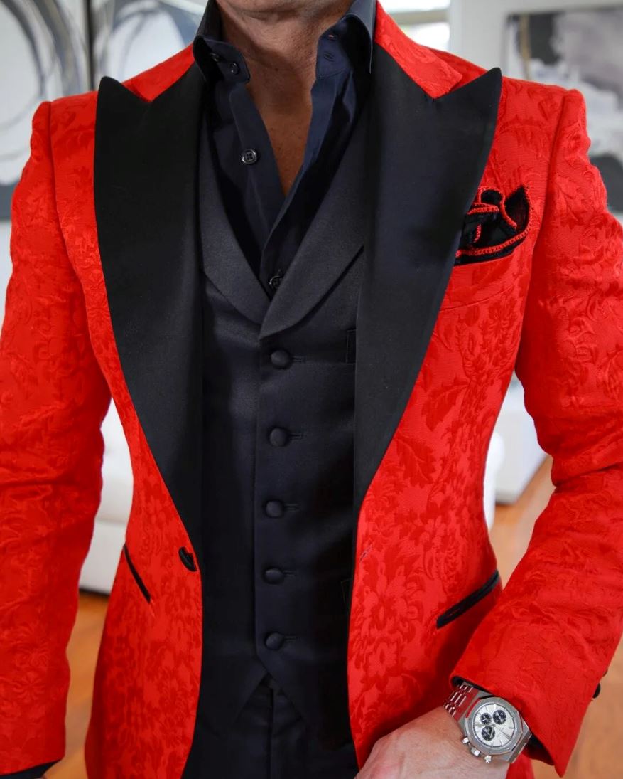 Red & Black Fiore Jacket