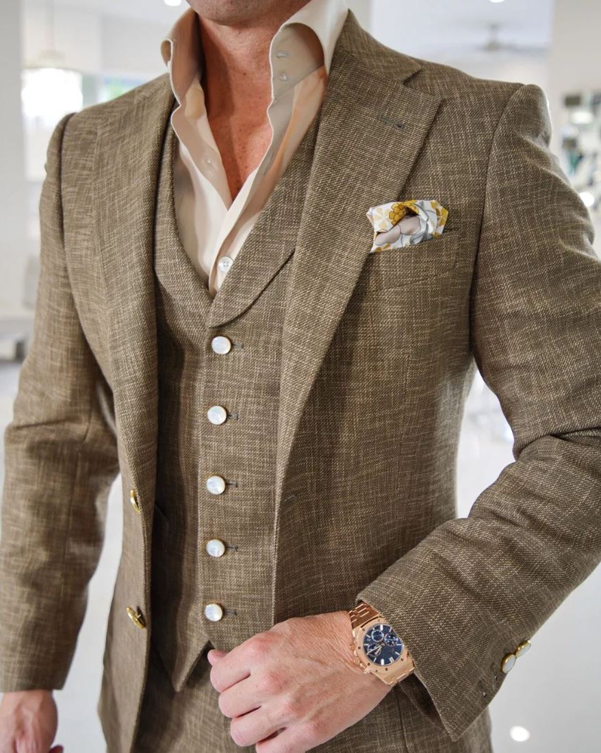 Walnut Lino Tweed Jacket