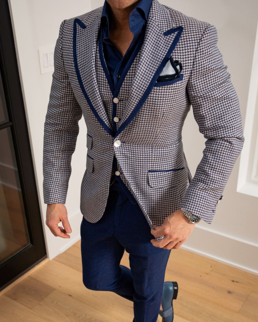 Iced Marina Blu Boucle Jacket