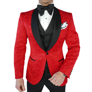 Red & Black Fiore Dinner Jacket