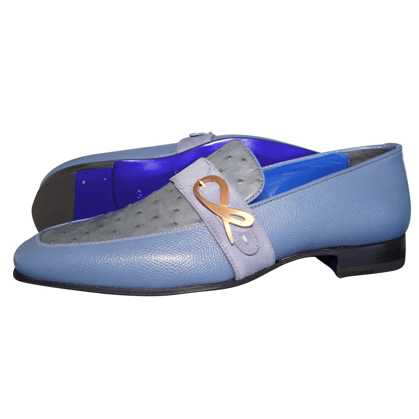 Aegean Ostrich Monk Rose Gold Loafer