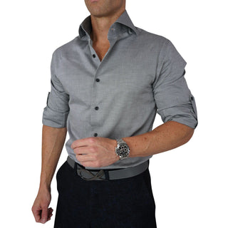 Grey Birdseye Dress Shirt