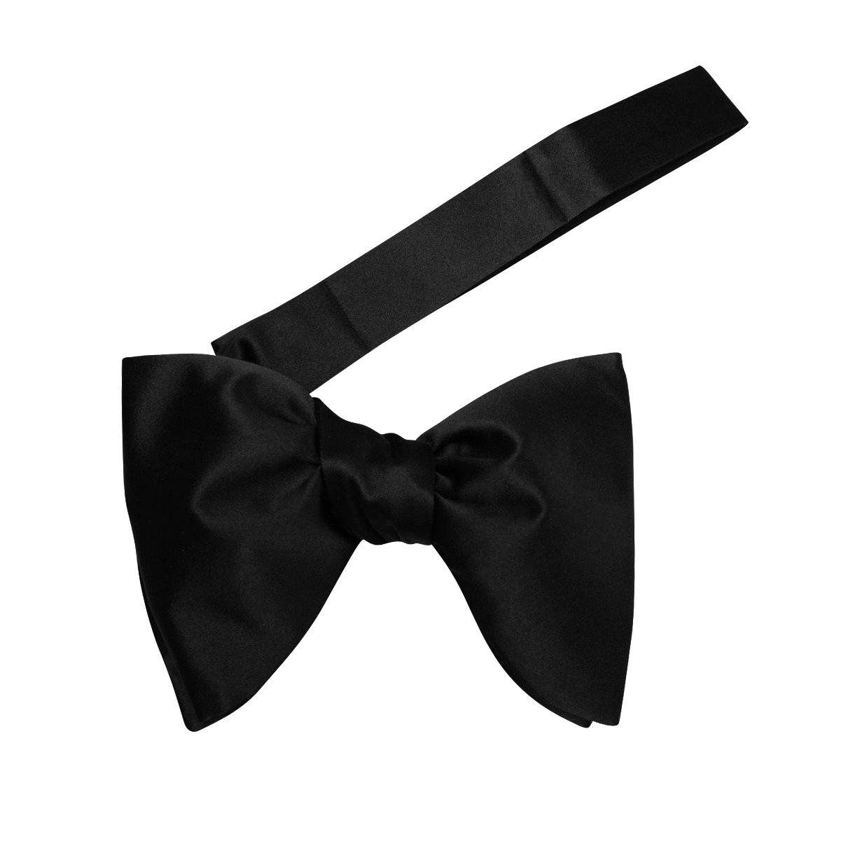 Charcoal Satin Jumbo Pre Tied Butterfly Bow Tie