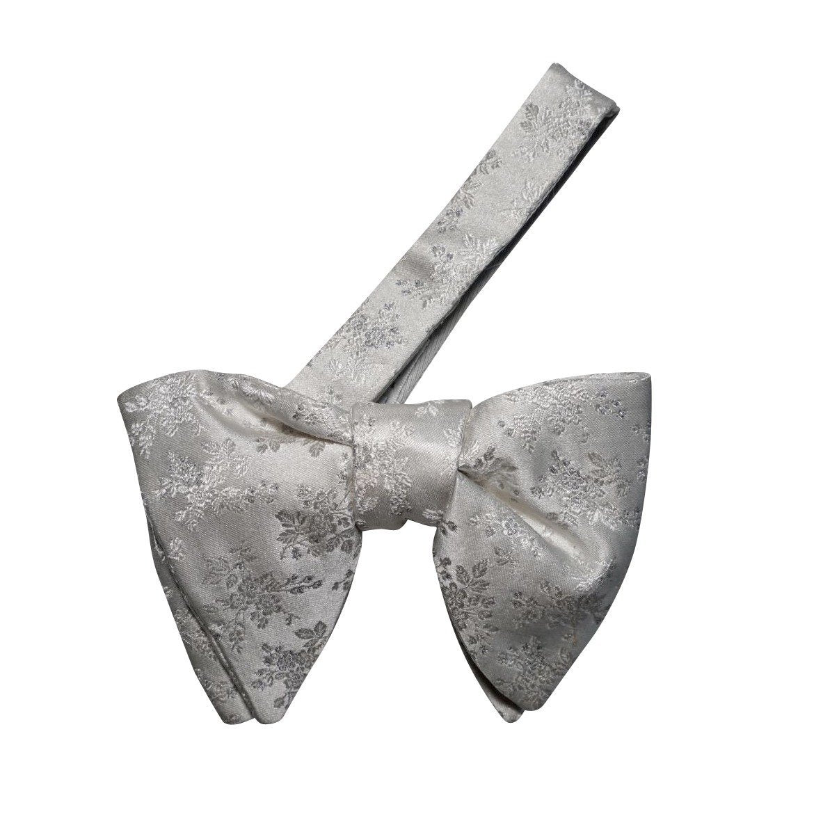 Mini Floreale In White Argento Jumbo Pre Tied Butterfly Bow Tie