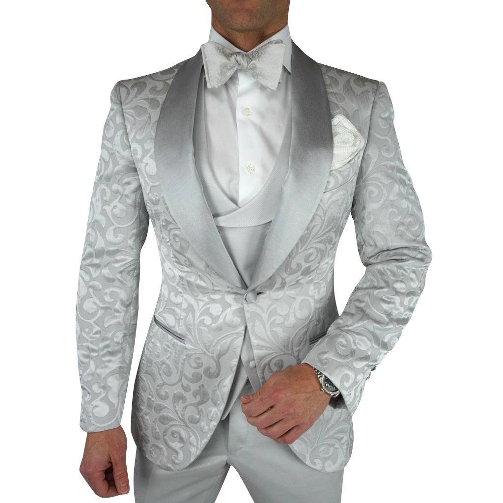 Silver Paisley Dinner Jacket 56S Silver Paisley Dinner Jacket 56S
