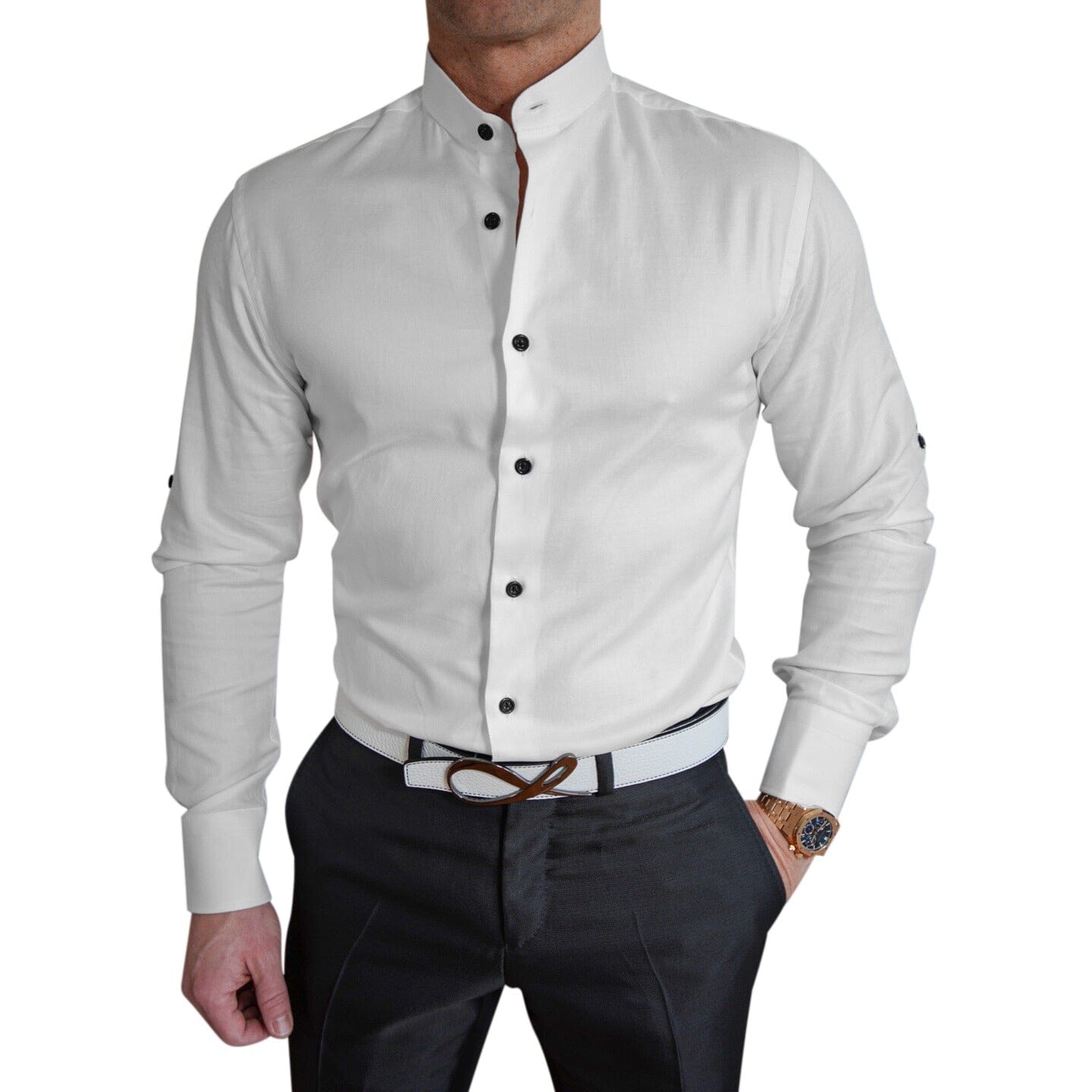 White Signature Mandarin Dress Shirt 20 / 36/37 White Signature Mandarin Dress Shirt 20 / 36/37