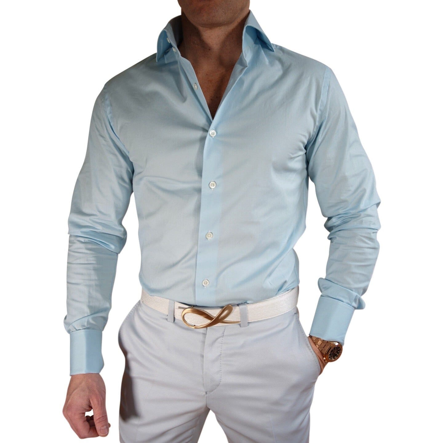 Men's Formal Dress Shirt, High Collar Shirt