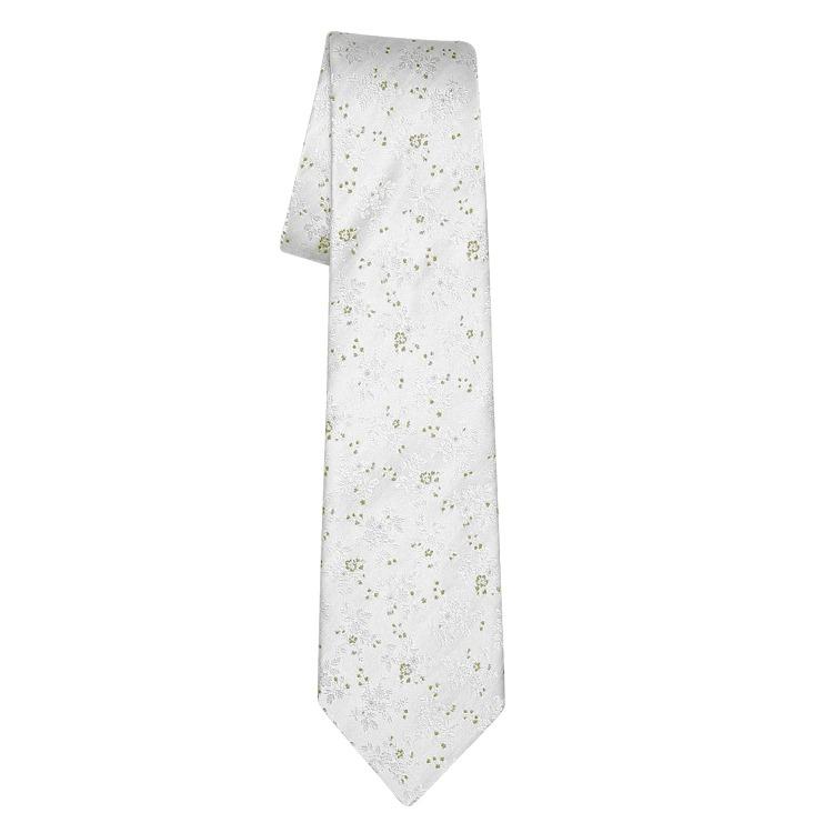 Mini Floreale In White Oro Luxury Necktie - Sebastian Cruz Couture
