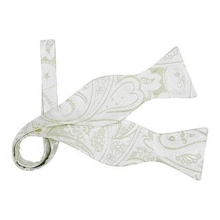 Venetian Paisley In White Oro Classic Butterfly Bow Tie