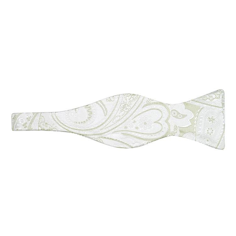 Venetian Paisley In White Oro Classic Butterfly Bow Tie