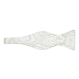 Venetian Paisley In White Oro Classic Butterfly Bow Tie