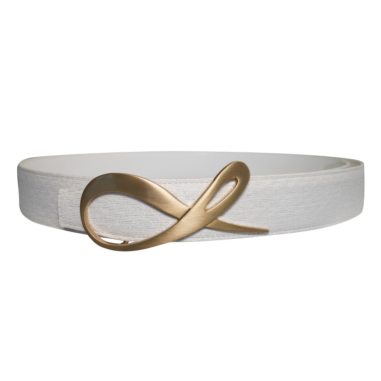 White Pebbled Diamante Yellow Gold Belt