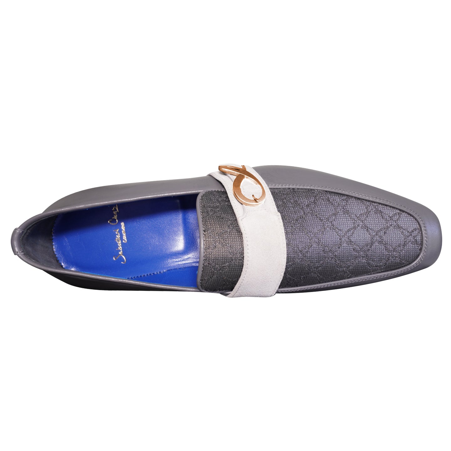 Grigio Logo Monk Strap Loafer With Rose Gold Buckle