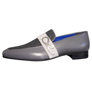 Grigio Logo Monk Strap Loafer With Silver Buckle