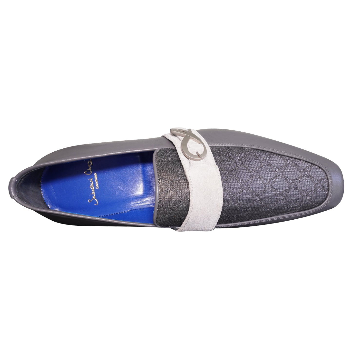 Grigio Logo Monk Strap Loafer With Silver Buckle