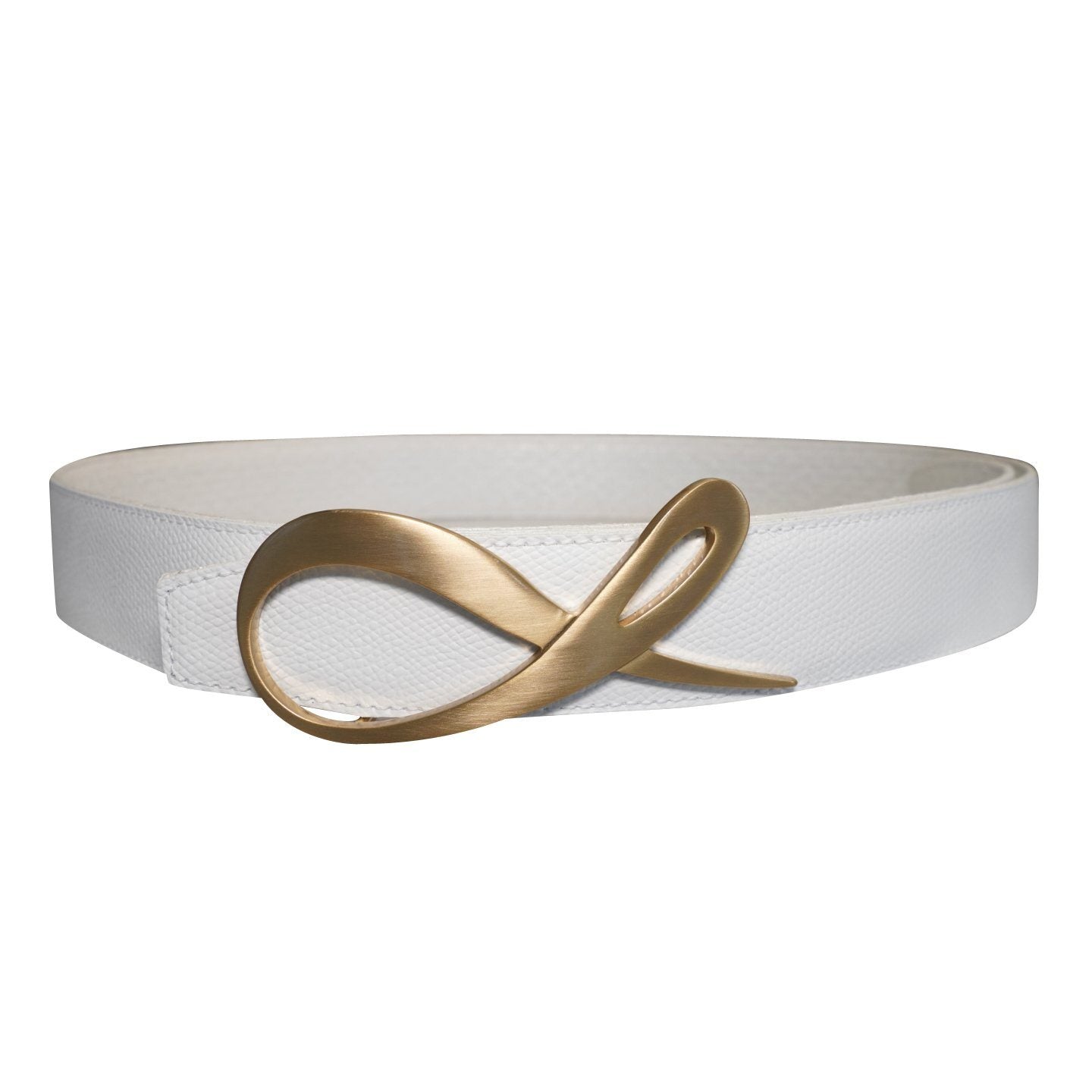 White Pebbled Diamante Yellow Gold Belt