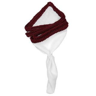 White Nieve with Burgundy Signature Borders