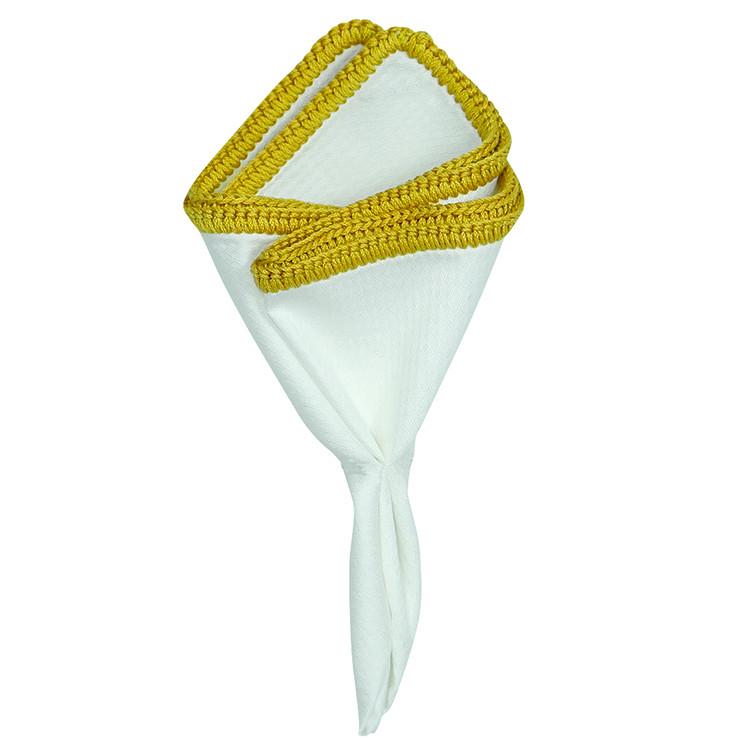 White Nuvola with Mustard Yellow Signature Border