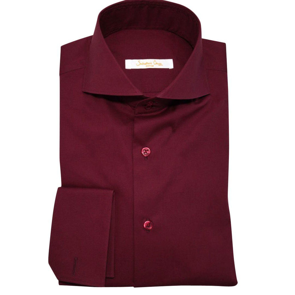 burgundy dress shirt with tie