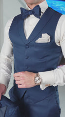 Navy Blue Lucentezza Ciottoli Waistcoat