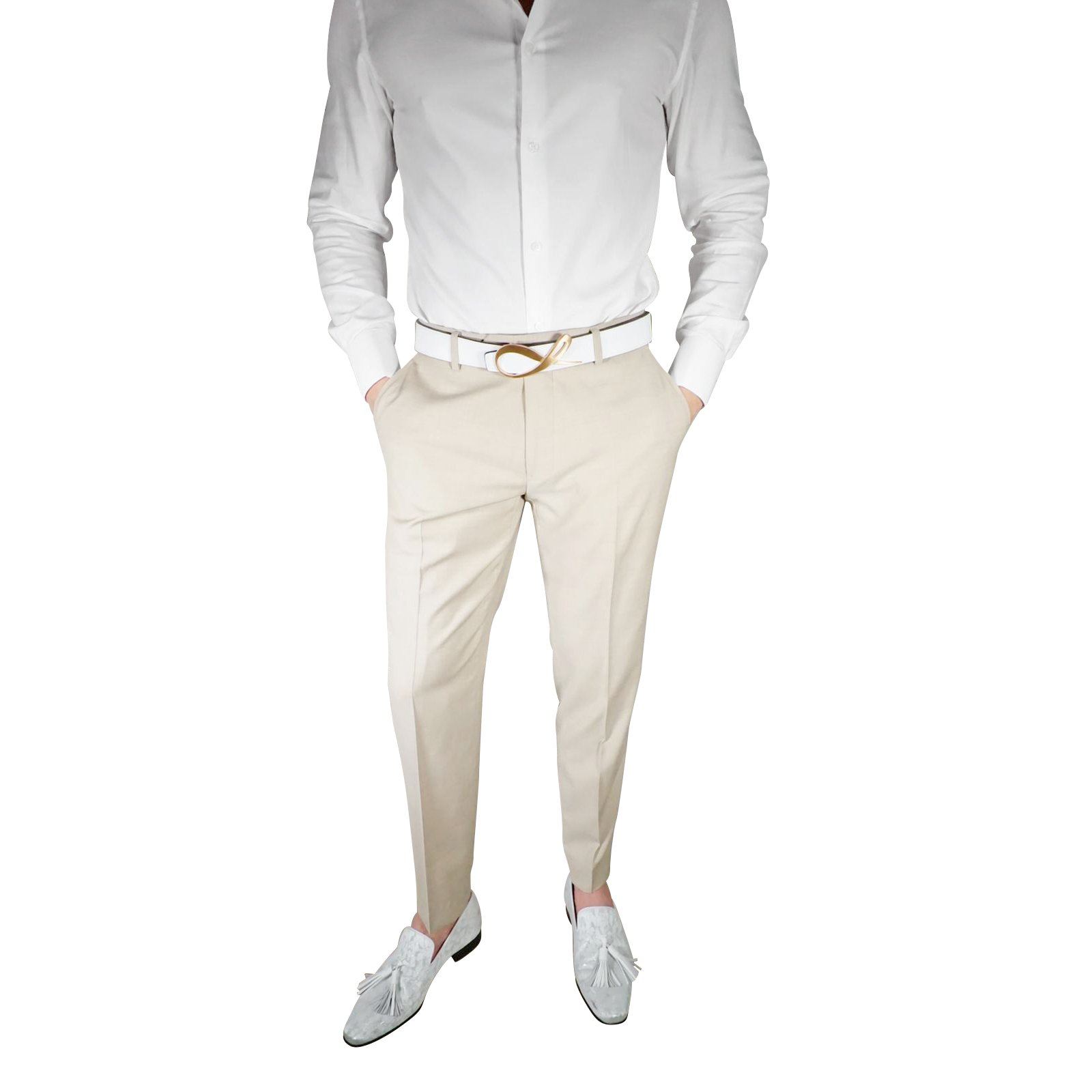 S by Sebastian Khaki Crema Trousers @ The Vault